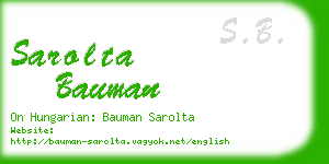 sarolta bauman business card